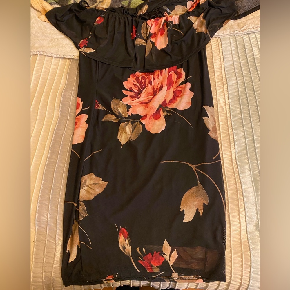 Fashion Nova off-the shoulder midi dress